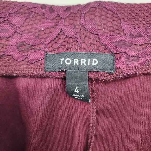 Torrid Lace Ruffle Trim Midi Purple Faux Wrap Hi Lo Lined Skirt Size 4X - Picture 4 of 6